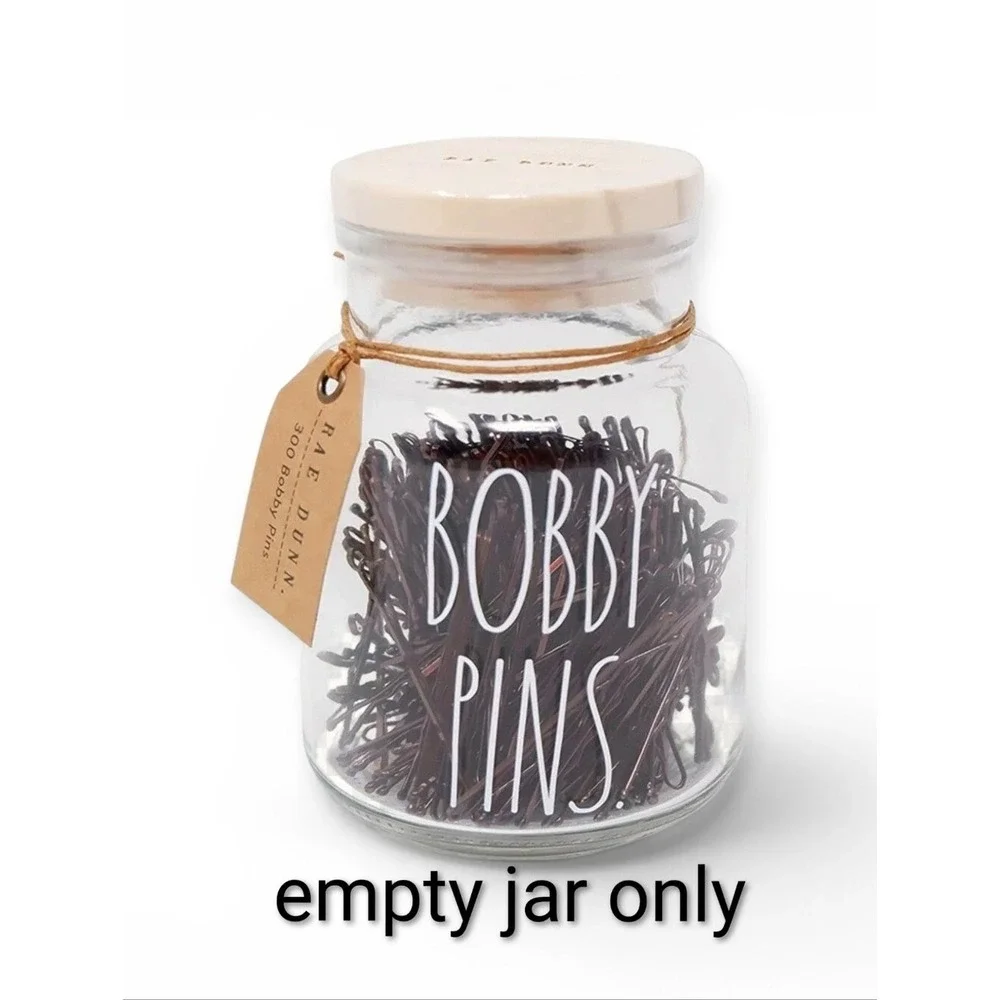 Rae‎ Dunn Glass Jar Bobby Pins Empty